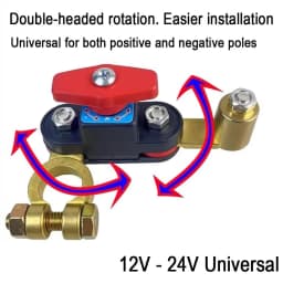 12V-24V Car Battery Disconnect Switch Bidirectional Joint Can Rotate Disconnect Switch Anti-Power Off Leakage Circuit Breaker