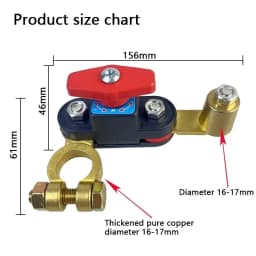 12V-24V Car Battery Disconnect Switch Bidirectional Joint Can Rotate Disconnect Switch Anti-Power Off Leakage Circuit Breaker