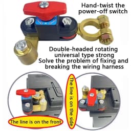 12V-24V Car Battery Disconnect Switch Bidirectional Joint Can Rotate Disconnect Switch Anti-Power Off Leakage Circuit Breaker