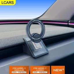 Lcars Car-Specific Air Vent Phone Holder Suitable for the Updated Tesla Model 3 Highland 2024 and Model Y Juniper, Magnetic Car Phone Holder, Air Vent Clip-On Soft Rubber Transparent Abs Multifunctional Navigation Support Stand