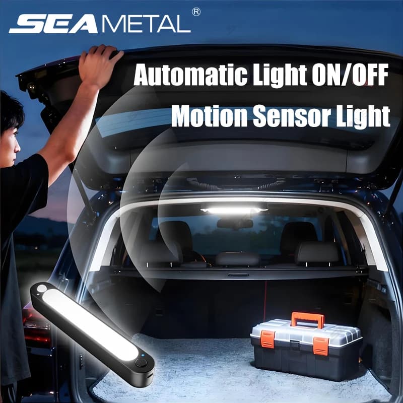 SEAMETAL Upgraded Trunk Motion Sensor Light High-Brightness Wireless Car Led Automatic Light 1500mAh USB Charging Cabinet Lamp