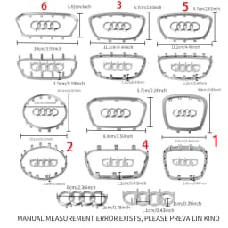 Car Steering Wheel Center Emblem Logo Stickers Trim Frame Decor Ring Cover For AUDI A3 A4 A5 A6L A4L A8 Q5 Q3 Q7 Q8 Accessories