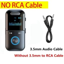 Bluetooth 5.4 Aux Adapter Audio Receiver Transmitter 3.5mm Jack LED Display for Car/Home Stereo/Wired Headphones/Speaker/TV