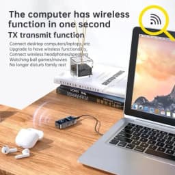 Bluetooth 5.4 Aux Adapter Audio Receiver Transmitter 3.5mm Jack LED Display for Car/Home Stereo/Wired Headphones/Speaker/TV