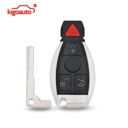 Kigoauto Remote Key Case Shell 2/3/4 Button BGA IYZDC11 IYZDC07 IYDC10 for Mercedes Benz E350 C350 ML350 SLK350 GLK350 2009-2012