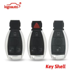 Kigoauto Remote Key Case Shell 2/3/4 Button BGA IYZDC11 IYZDC07 IYDC10 for Mercedes Benz E350 C350 ML350 SLK350 GLK350 2009-2012