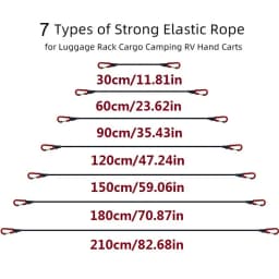Elastic Ropes Heavy Duty Durable Nylon High Elasticity with Sturdy Metal Buckles 7 Types for Fishing Boats Docking Tying Car
