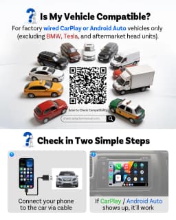 Ottocast Mini Core Wireless CarPlay & Android Auto Adapter 2in1 Fast Connect Dongle Plug & Play USB Auto Reconnect WiFi 6 BT5.4