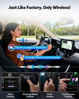 Ottocast Mini Core Wireless CarPlay & Android Auto Adapter 2in1 Fast Connect Dongle Plug & Play USB Auto Reconnect WiFi 6 BT5.4