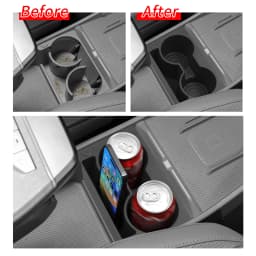 Smabee for Kia EV3 EV4 2024-2026 Center Console Water Cup Holder Shock-Absorbing Storage Tray TPE Car Interior Accessories Black