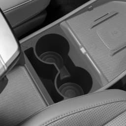Smabee for Kia EV3 EV4 2024-2026 Center Console Water Cup Holder Shock-Absorbing Storage Tray TPE Car Interior Accessories Black