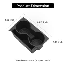 Smabee for Kia EV3 EV4 2024-2026 Center Console Water Cup Holder Shock-Absorbing Storage Tray TPE Car Interior Accessories Black