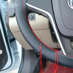 Car Steering Wheel Cover Needles And Braid Thread Artificial Leather Car Covers Suite 2 Color DIY Texture Soft Auto Accessories