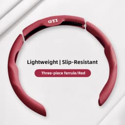 Car Steering Wheel Cover Breathable and Anti Slip Leather Handle Cover For VW Golf T‑Roc Tiguan Polo Passat T‑Cross Taigo ID.4