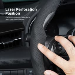Car Steering Wheel Cover Breathable and Anti Slip Leather Handle Cover For VW Golf T‑Roc Tiguan Polo Passat T‑Cross Taigo ID.4