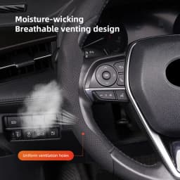 Car Steering Wheel Cover Breathable and Anti Slip Leather Handle Cover For VW Golf T‑Roc Tiguan Polo Passat T‑Cross Taigo ID.4