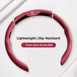 Car Steering Wheel Cover Breathable and Anti Slip Leather Handle Cover For VW Golf T‑Roc Tiguan Polo Passat T‑Cross Taigo ID.4