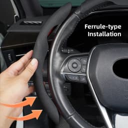 Car Steering Wheel Cover Breathable and Anti Slip Leather Handle Cover For VW Golf T‑Roc Tiguan Polo Passat T‑Cross Taigo ID.4
