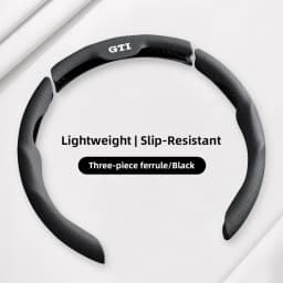 Car Steering Wheel Cover Breathable and Anti Slip Leather Handle Cover For VW Golf T‑Roc Tiguan Polo Passat T‑Cross Taigo ID.4