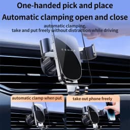 TIMESS Car Holder Mount Upgrade Auto Locking Universal Phone Stand Holder with Hook Clip for Car Air Vent for iPhone Samsung