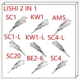 2026 Lishi 2-in-1 Picks/Decoders SC4 SC4-LKW1 KW1-L KW5 KW5-L SC1 SC1-L BE2-6 BE-7 M1/MS2 AM5 SC123 SC20 1646 1646R LOKSMIH TOOL