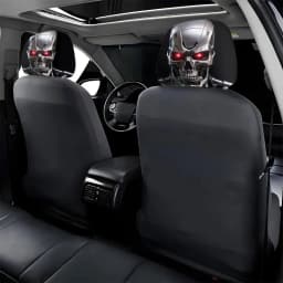 2Pcs Terminator Robot Print Car Headrest Covers Unfilled Design HD 3D Digital Printing Universal Unique Auto Head Rest Protector