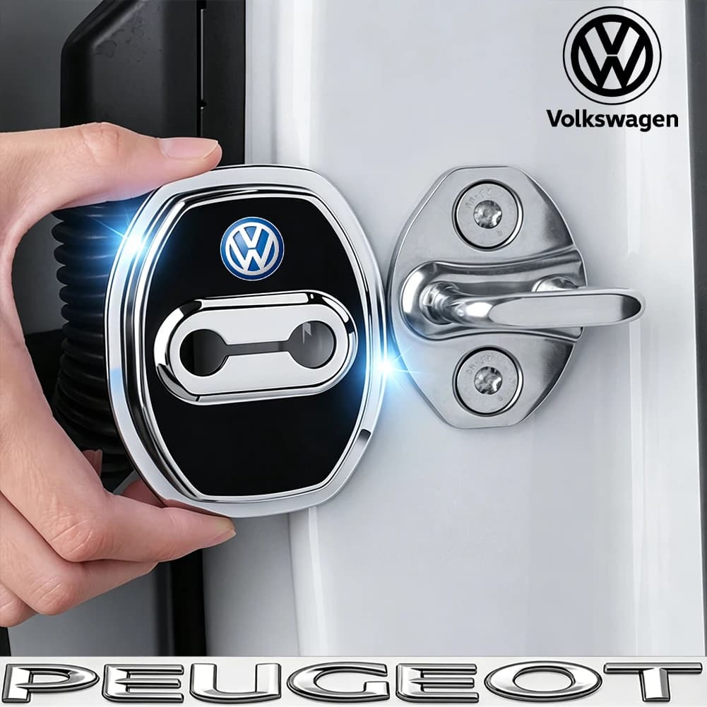 4Pcs Silicone Car Door Lock Buckle Protector Cover For VW Golf Tiguan T-Roc Polo Passat ID.4 T-Cross ID.3 Taigo ID.7 Atlas Beetl