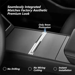 TEMAI 120W Central Control Fast Charging Dock-GaN HUB Expansion Slot for Tesla Model Y/YL Juniper Model 3 Highland, Auto-Dimming