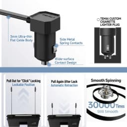 TEMAI 120W Central Control Fast Charging Dock-GaN HUB Expansion Slot for Tesla Model Y/YL Juniper Model 3 Highland, Auto-Dimming