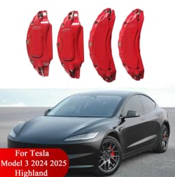 Brake Caliper Covers For Tesla Model 3 Highland 2024 2025 2026 Accessories 4pcs With Decals 18 19in Wheel(Not Fit 2017-2023)