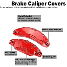 Brake Caliper Covers For Tesla Model 3 Highland 2024 2025 2026 Accessories 4pcs With Decals 18 19in Wheel(Not Fit 2017-2023)