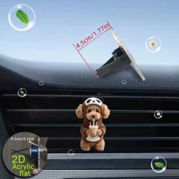 2D flat teddy bear car air outlet decoration clip, can be used for drinking milk tea, fresh air in the car, cute car interior
