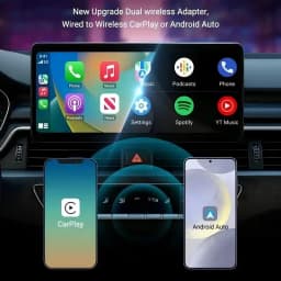 Wireless CarPlay Android Auto 2IN1 Type-C USB Wired to Wireless CarPlay Android Auto Adapter Bluetooth for VW Audi Volvo Toyota