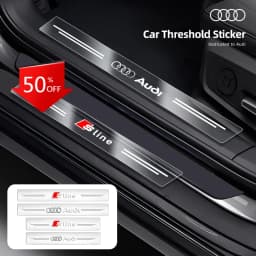 4pcs Car Door Sill Bumper Protector Emblems 3D Stickers Car Styling For Audi A3 A4 A5 A6 A7 A8 Q2 Q3 Q5 Q7 Q8 S7 S8 S3 S4 RS5