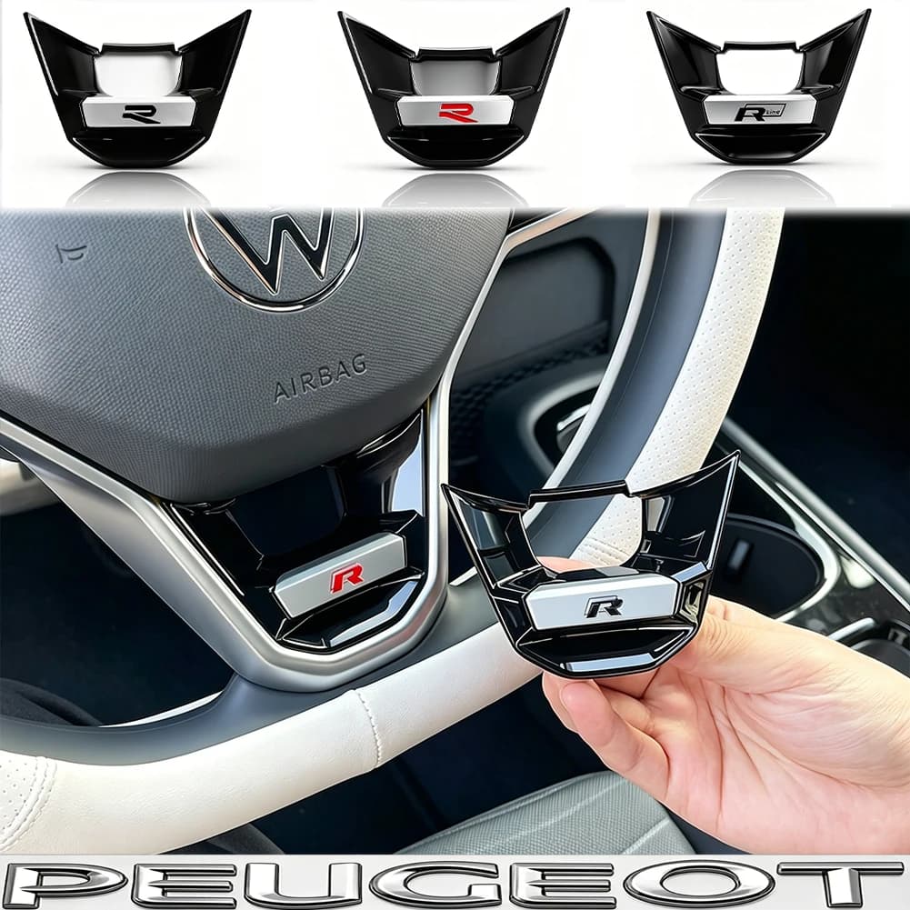 Car Interior Decoration Steering Wheel Cover Bottom Trim Sticker Accessories For VW Golf Tiguan T-Roc Polo Passat ID.4 T-Cross