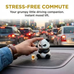 Funny 3D Printed Angry Panda Auto Dashboard Decor Cute Car Accessories for Interior Stress Relief Ornaments For Car & Home Desk