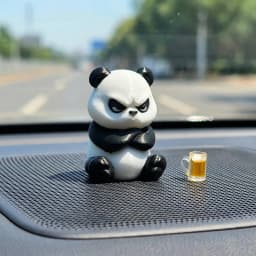 Funny 3D Printed Angry Panda Auto Dashboard Decor Cute Car Accessories for Interior Stress Relief Ornaments For Car & Home Desk