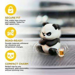 Funny 3D Printed Angry Panda Auto Dashboard Decor Cute Car Accessories for Interior Stress Relief Ornaments For Car & Home Desk