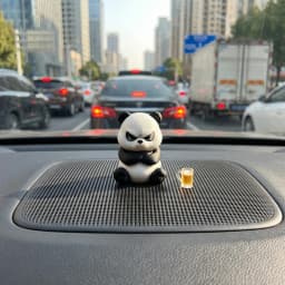 Funny 3D Printed Angry Panda Auto Dashboard Decor Cute Car Accessories for Interior Stress Relief Ornaments For Car & Home Desk