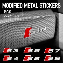 Car Logo Sticker Emblem Auto Styling Interior Decal Accessories For Audi Sline S3 S4 S5 S6 S7 S8 RS S TT A3 A4 A5 A6 A7 A8 Q5