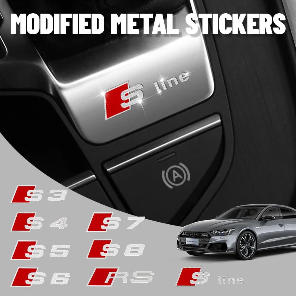 Car Logo Sticker Emblem Auto Styling Interior Decal Accessories For Audi Sline S3 S4 S5 S6 S7 S8 RS S TT A3 A4 A5 A6 A7 A8 Q5