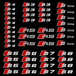 Car Logo Sticker Emblem Auto Styling Interior Decal Accessories For Audi Sline S3 S4 S5 S6 S7 S8 RS S TT A3 A4 A5 A6 A7 A8 Q5