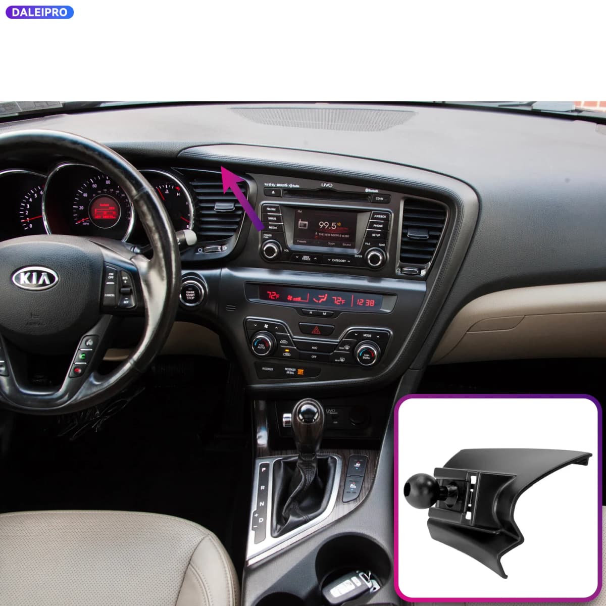 For Kia Optima 2011 2012 2013 K5 Vehicle-Specific Phone Holder Base Smart Car Phone Mount 66W Charging Holder Accessories