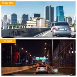 Front and Built-in Car DVR Camera with 1080P Front and 720P Rear Recording,140° Wide-Angle Lens,Night Vision,HD Dashboard Camera