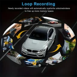 Front and Built-in Car DVR Camera with 1080P Front and 720P Rear Recording,140° Wide-Angle Lens,Night Vision,HD Dashboard Camera
