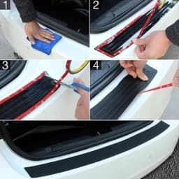 Universal Rear Bumper Guard PVC Rubber Protector Strip Car Trunk Door Sill Plate Protector For Bumper Reinforcement Decoration