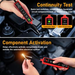 Power Circuit Probe Tester, 6-24V Dc Automotive Test Light, 12-Volt Circuit Tester with 13-Foot Lead Wire, Circuit Breaker Finder, for Continuity Testing of Cars, Suvs, and Trucks