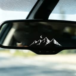 Mountains, Rivers and Bright Moons Personalized Car Stickers, Natural Scenery Car Window Decals, Car Rearview Mirror Decoration