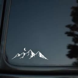 Mountains, Rivers and Bright Moons Personalized Car Stickers, Natural Scenery Car Window Decals, Car Rearview Mirror Decoration