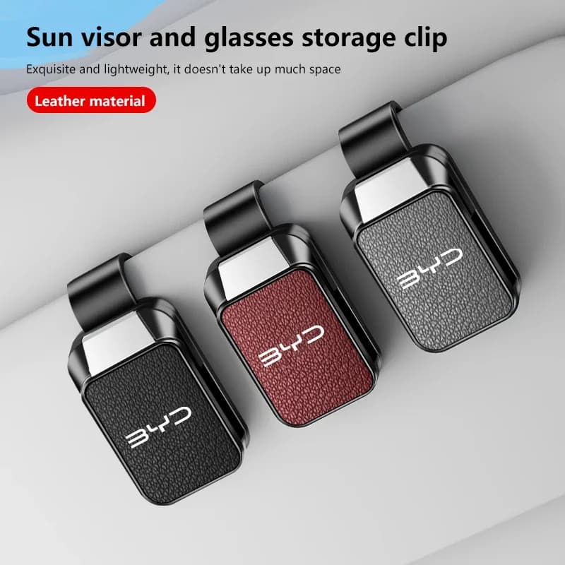 Car Sun Visor Glasses Holder Storage Case for BYD ATTO 3 Dolphin Seal Tang Song Yuan Sunglasses Clip Interior Accessories